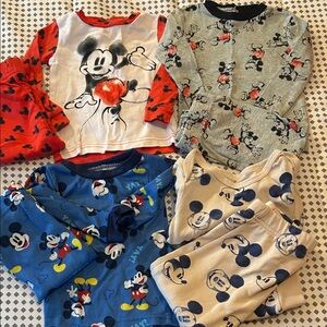 Disney Kids Pajama Sets - Red, Gray, Blue, Cream